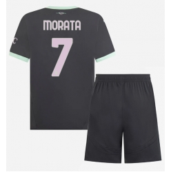 AC Milan Alvaro Morata #7 3rd trikot Kinder 2024-25 Kurzarm (+ kurze hosen)