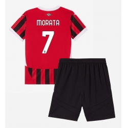 AC Milan Alvaro Morata #7 Heimtrikot Kinder 2024-25 Kurzarm (+ kurze hosen)