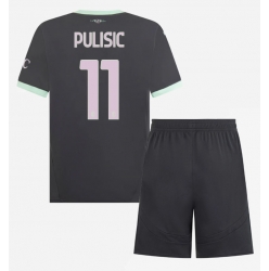 AC Milan Christian Pulisic #11 3rd trikot Kinder 2024-25 Kurzarm (+ kurze hosen)