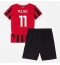 AC Milan Christian Pulisic #11 Heimtrikot Kinder 2024-25 Kurzarm (+ kurze hosen)