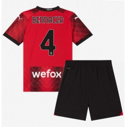 AC Milan Ismael Bennacer #4 Heimtrikot Kinder 2023-24 Kurzarm (+ kurze hosen)