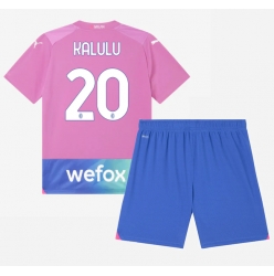 AC Milan Pierre Kalulu #20 3rd trikot Kinder 2023-24 Kurzarm (+ kurze hosen)