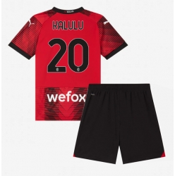 AC Milan Pierre Kalulu #20 Heimtrikot Kinder 2023-24 Kurzarm (+ kurze hosen)