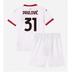 AC Milan Strahinja Pavlovic #31 Auswärtstrikot Kinder 2024-25 Kurzarm (+ kurze hosen)