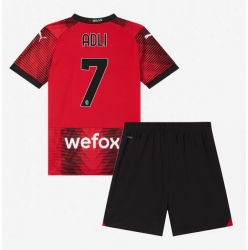 AC Milan Yacine Adli #7 Heimtrikot Kinder 2023-24 Kurzarm (+ kurze hosen)