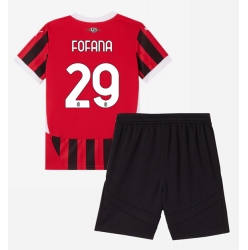 AC Milan Youssouf Fofana #29 Heimtrikot Kinder 2024-25 Kurzarm (+ kurze hosen)