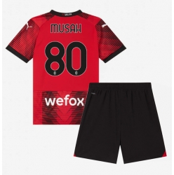 AC Milan Yunus Musah #80 Heimtrikot Kinder 2023-24 Kurzarm (+ kurze hosen)