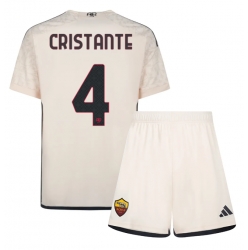 AS Roma Bryan Cristante #4 Auswärtstrikot Kinder 2023-24 Kurzarm (+ kurze hosen)