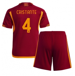 AS Roma Bryan Cristante #4 Heimtrikot Kinder 2023-24 Kurzarm (+ kurze hosen)