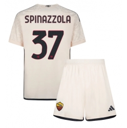 AS Roma Leonardo Spinazzola #37 Auswärtstrikot Kinder 2023-24 Kurzarm (+ kurze hosen)