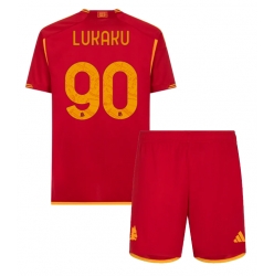 AS Roma Romelu Lukaku #90 Heimtrikot Kinder 2023-24 Kurzarm (+ kurze hosen)