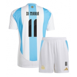 Argentinien Angel Di Maria #11 Heimtrikot Kinder Copa America 2024 Kurzarm (+ kurze hosen)