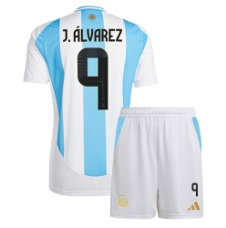 Argentinien Julian Alvarez #9 Heimtrikot Kinder Copa America 2024 Kurzarm (+ kurze hosen)