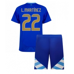 Argentinien Lautaro Martinez #22 Auswärtstrikot Kinder Copa America 2024 Kurzarm (+ kurze hosen)