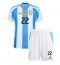 Argentinien Lautaro Martinez #22 Heimtrikot Kinder Copa America 2024 Kurzarm (+ kurze hosen)