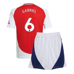 Arsenal Gabriel Magalhaes #6 Heimtrikot Kinder 2024-25 Kurzarm (+ kurze hosen)