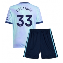 Arsenal Riccardo Calafiori #33 3rd trikot Kinder 2024-25 Kurzarm (+ kurze hosen)