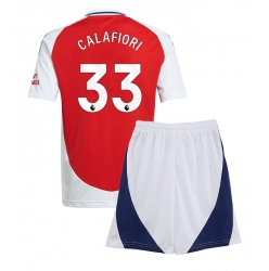 Arsenal Riccardo Calafiori #33 Heimtrikot Kinder 2024-25 Kurzarm (+ kurze hosen)