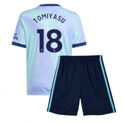 Arsenal Takehiro Tomiyasu #18 3rd trikot Kinder 2024-25 Kurzarm (+ kurze hosen)