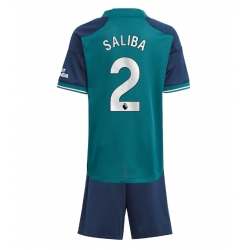 Arsenal William Saliba #2 3rd trikot Kinder 2023-24 Kurzarm (+ kurze hosen)