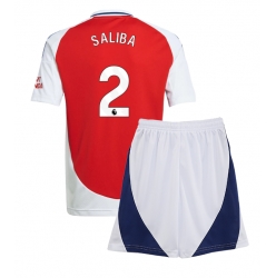 Arsenal William Saliba #2 Heimtrikot Kinder 2024-25 Kurzarm (+ kurze hosen)