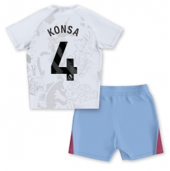Aston Villa Ezri Konsa #4 Auswärtstrikot Kinder 2023-24 Kurzarm (+ kurze hosen)