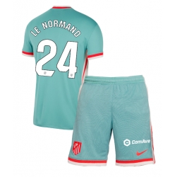 Atletico Madrid Robin Le Normand #24 Auswärtstrikot Kinder 2024-25 Kurzarm (+ kurze hosen)