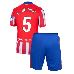 Atletico Madrid Rodrigo De Paul #5 Heimtrikot Kinder 2024-25 Kurzarm (+ kurze hosen)