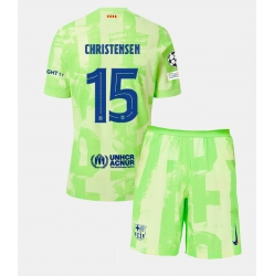 Barcelona Andreas Christensen #15 3rd trikot Kinder 2024-25 Kurzarm (+ kurze hosen)