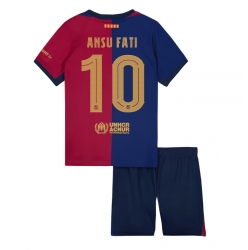 Barcelona Ansu Fati #10 Heimtrikot Kinder 2024-25 Kurzarm (+ kurze hosen)