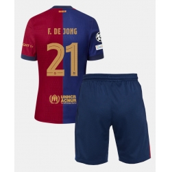 Barcelona Frenkie de Jong #21 Heimtrikot Kinder 2024-25 Kurzarm (+ kurze hosen)