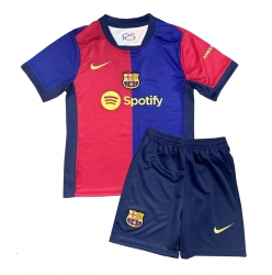 Barcelona Heimtrikot Kinder 2024-25 Kurzarm (+ kurze hosen)