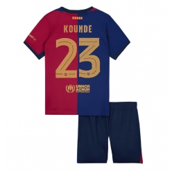 Barcelona Jules Kounde #23 Heimtrikot Kinder 2024-25 Kurzarm (+ kurze hosen)