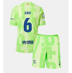 Barcelona Paez Gavi #6 3rd trikot Kinder 2024-25 Kurzarm (+ kurze hosen)