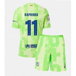 Barcelona Raphinha Belloli #11 3rd trikot Kinder 2024-25 Kurzarm (+ kurze hosen)