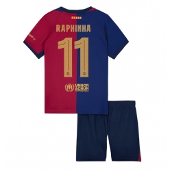 Barcelona Raphinha Belloli #11 Heimtrikot Kinder 2024-25 Kurzarm (+ kurze hosen)