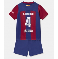 Barcelona Ronald Araujo #4 Heimtrikot Kinder 2023-24 Kurzarm (+ kurze hosen)