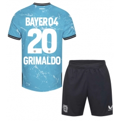 Bayer Leverkusen Alejandro Grimaldo #20 3rd trikot Kinder 2023-24 Kurzarm (+ kurze hosen)