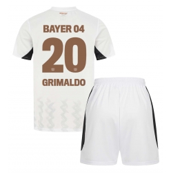 Bayer Leverkusen Alejandro Grimaldo #20 Auswärtstrikot Kinder 2024-25 Kurzarm (+ kurze hosen)