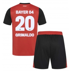 Bayer Leverkusen Alejandro Grimaldo #20 Heimtrikot Kinder 2024-25 Kurzarm (+ kurze hosen)