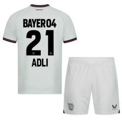 Bayer Leverkusen Amine Adli #21 Auswärtstrikot Kinder 2023-24 Kurzarm (+ kurze hosen)