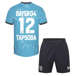 Bayer Leverkusen Edmond Tapsoba #12 3rd trikot Kinder 2023-24 Kurzarm (+ kurze hosen)