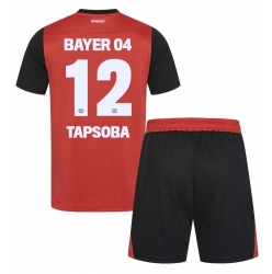 Bayer Leverkusen Edmond Tapsoba #12 Heimtrikot Kinder 2024-25 Kurzarm (+ kurze hosen)