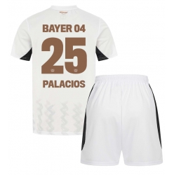 Bayer Leverkusen Exequiel Palacios #25 Auswärtstrikot Kinder 2024-25 Kurzarm (+ kurze hosen)