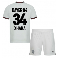 Bayer Leverkusen Granit Xhaka #34 Auswärtstrikot Kinder 2023-24 Kurzarm (+ kurze hosen)
