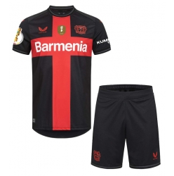 Bayer Leverkusen Heimtrikot Kinder 2023-24 Kurzarm (+ kurze hosen)