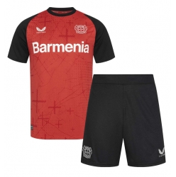 Bayer Leverkusen Heimtrikot Kinder 2024-25 Kurzarm (+ kurze hosen)