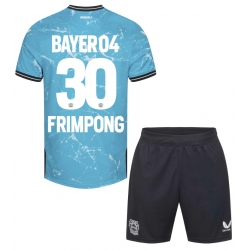 Bayer Leverkusen Jeremie Frimpong #30 3rd trikot Kinder 2023-24 Kurzarm (+ kurze hosen)