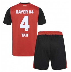 Bayer Leverkusen Jonathan Tah #4 Heimtrikot Kinder 2024-25 Kurzarm (+ kurze hosen)