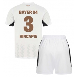 Bayer Leverkusen Piero Hincapie #3 Auswärtstrikot Kinder 2024-25 Kurzarm (+ kurze hosen)